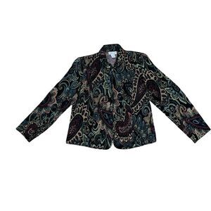 MOLLY & MAX Tapestry Textured Paisley Floral ZipUp Jacket Size Large P